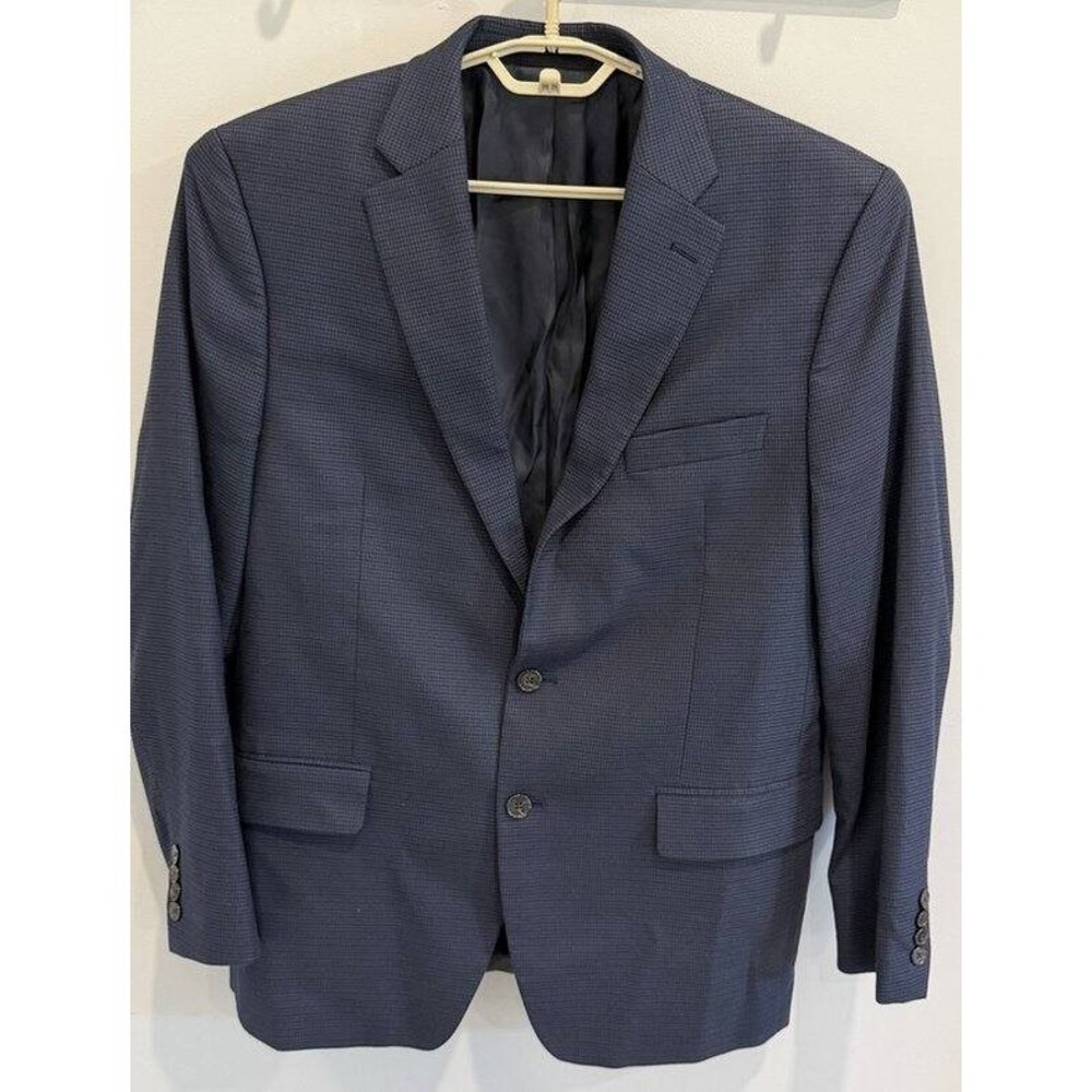 Lauren Ralph Lauren Navy Blue Mini Pattern Mens Blazer Jacket Size 43R